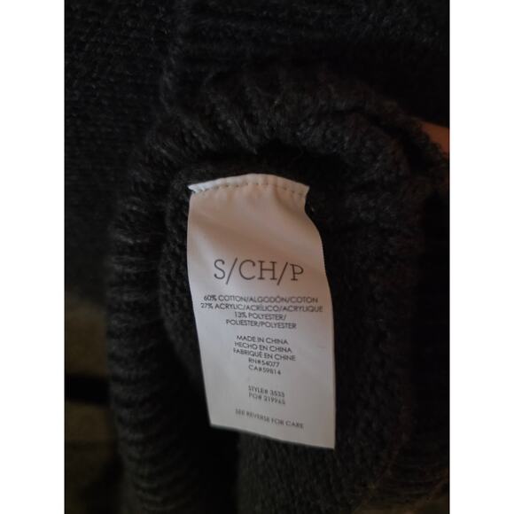 CAbi Cardigan Sweater Dark Gray Snap Front S Womens Warm Beaded Front Art Deco - Picture 5 of 6